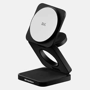 DailyObjects Surge Foldaway 3-in-1 Qi2-Certified Magsafe-Compatible Wireless Charger | Compatible with iPhone 12 and Above & All Qi Enabled Phones, Earbuds, Smartwatches | Fast Charging