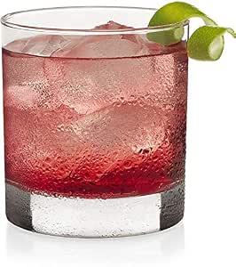 VILON Italian Premium Whiskey Glass | Clear Crystal | 300 ML | Set of 4 (Round Whiskey)